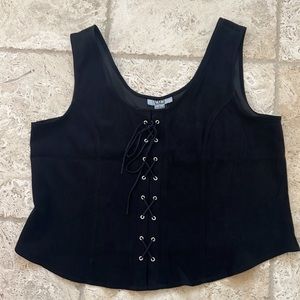 MXM corset style top, faux suede